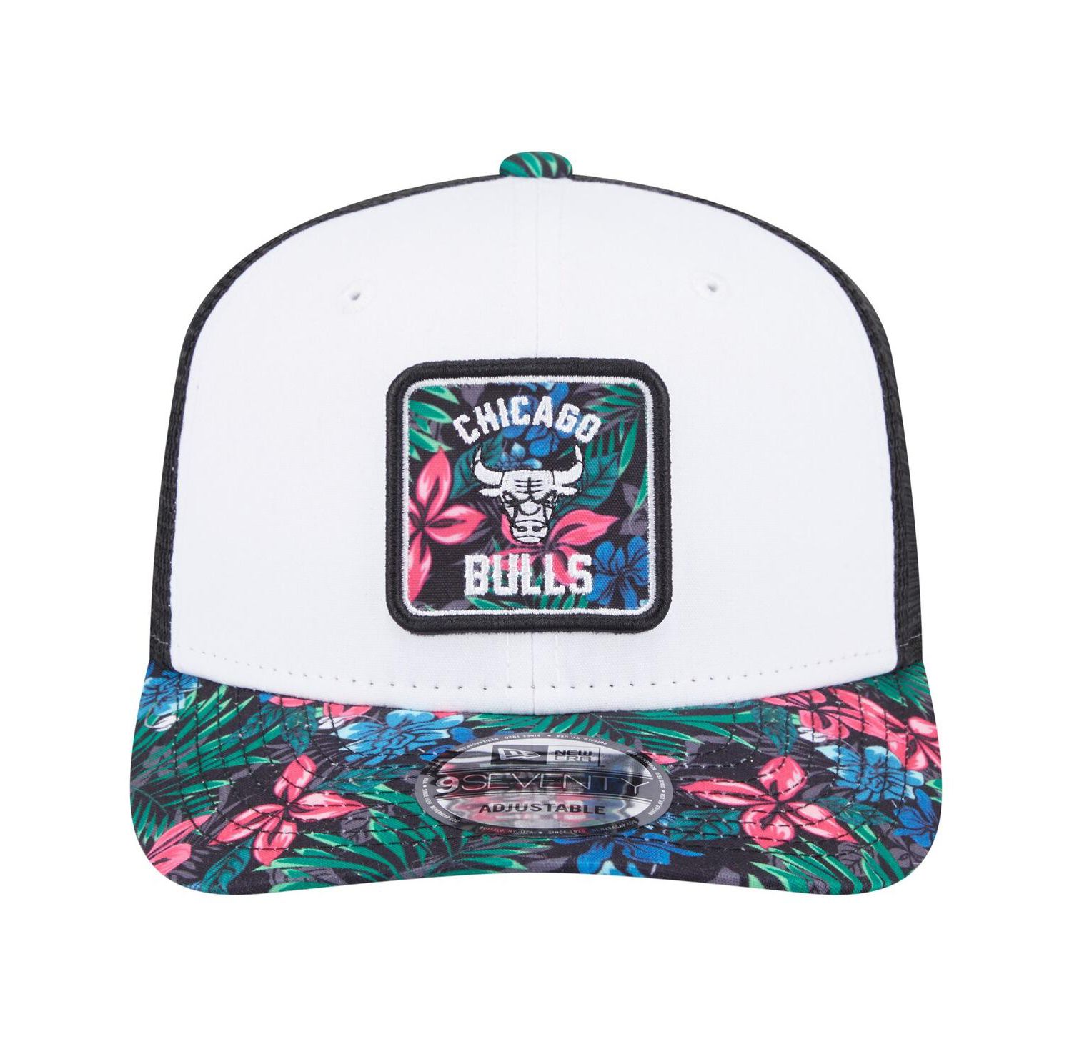 Men's White Chicago Bulls Floral 9SEVENTY Adjustable Hat