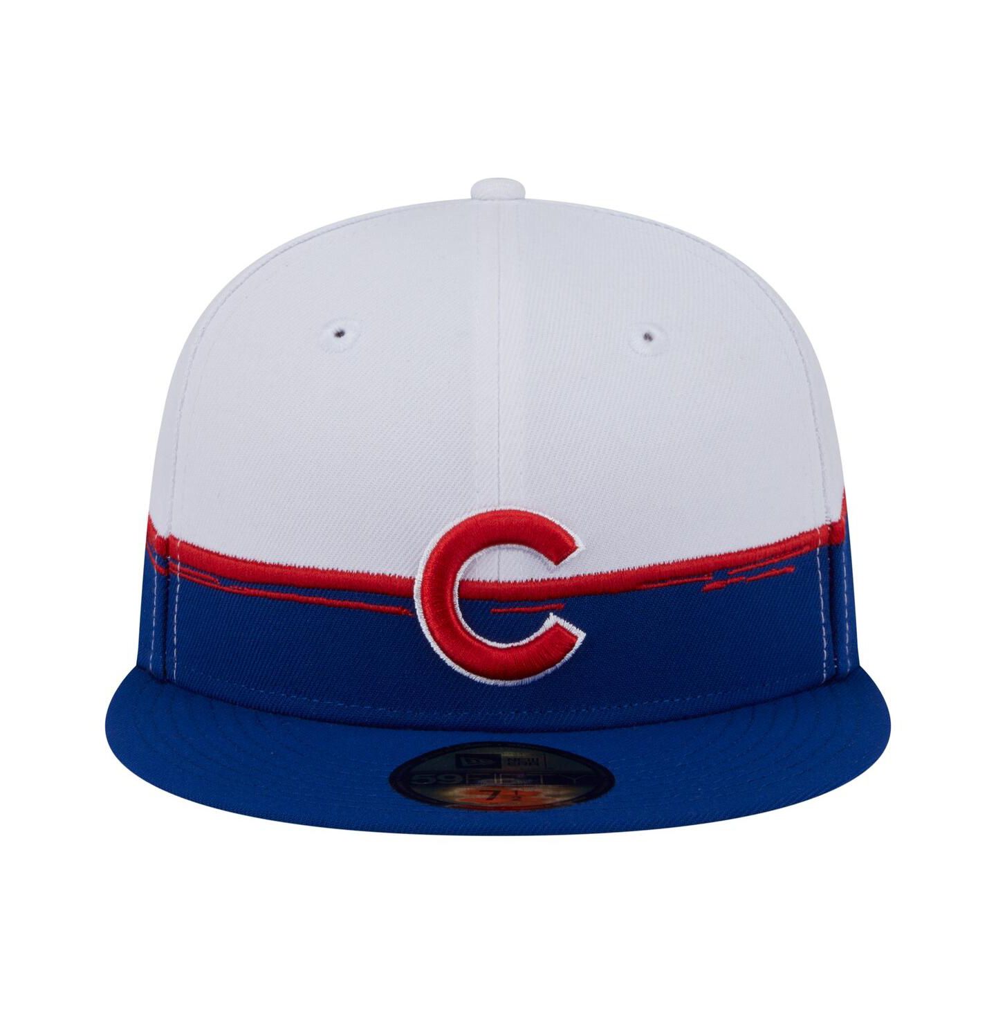 Мужская кепка New Era Royal/White Chicago Cubs Paint Stroke 59FIFTY Fitted Hat — фото 2