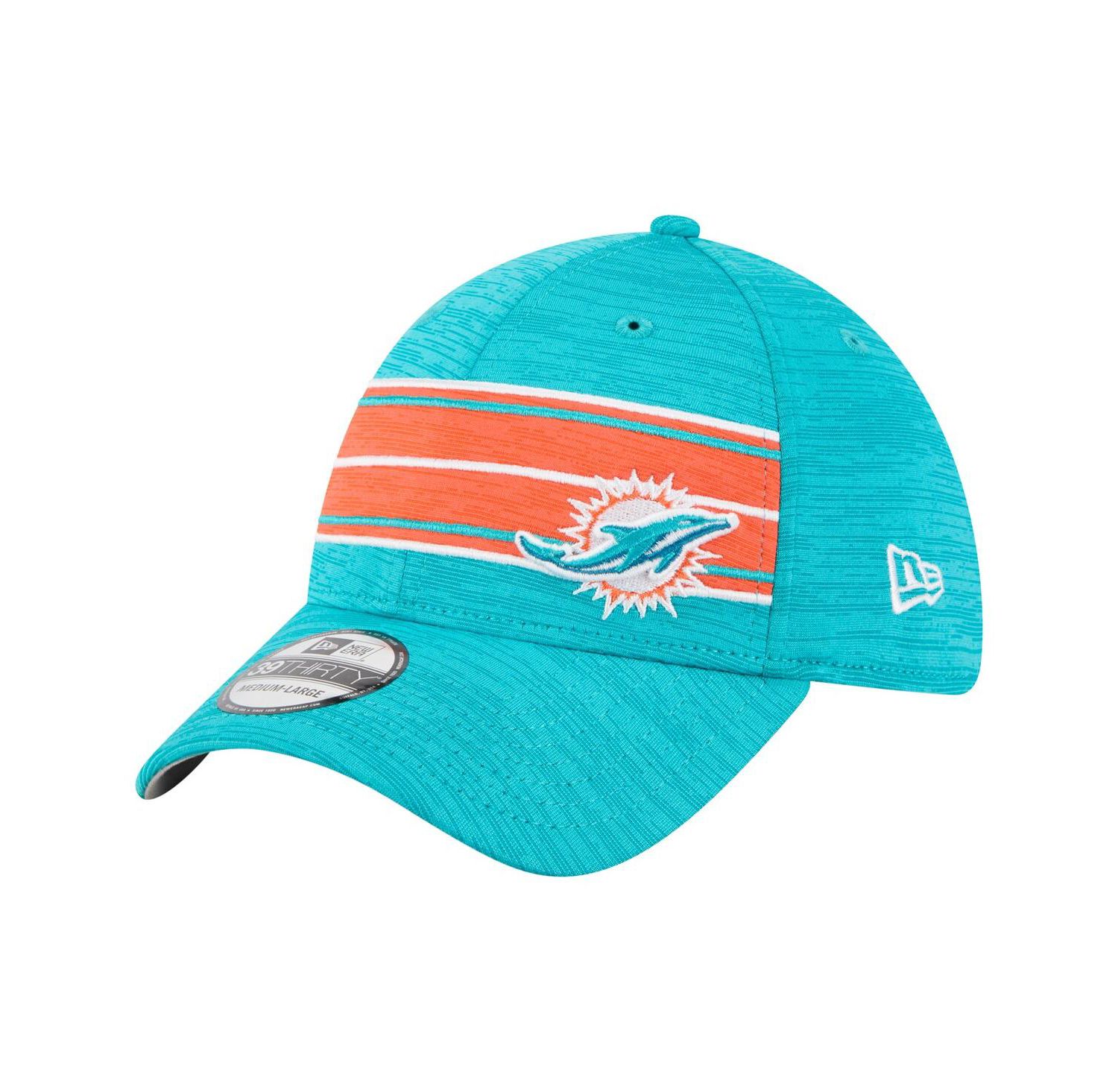 Men's Aqua Miami Dolphins Stripes 39THIRTY Flex Hat