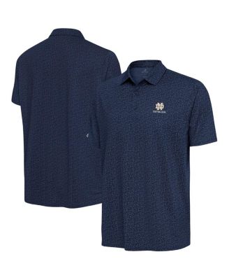 Antigua - Men's Navy Notre Dame Fighting Irish Wordmark Logo Blooming Polo Shirt