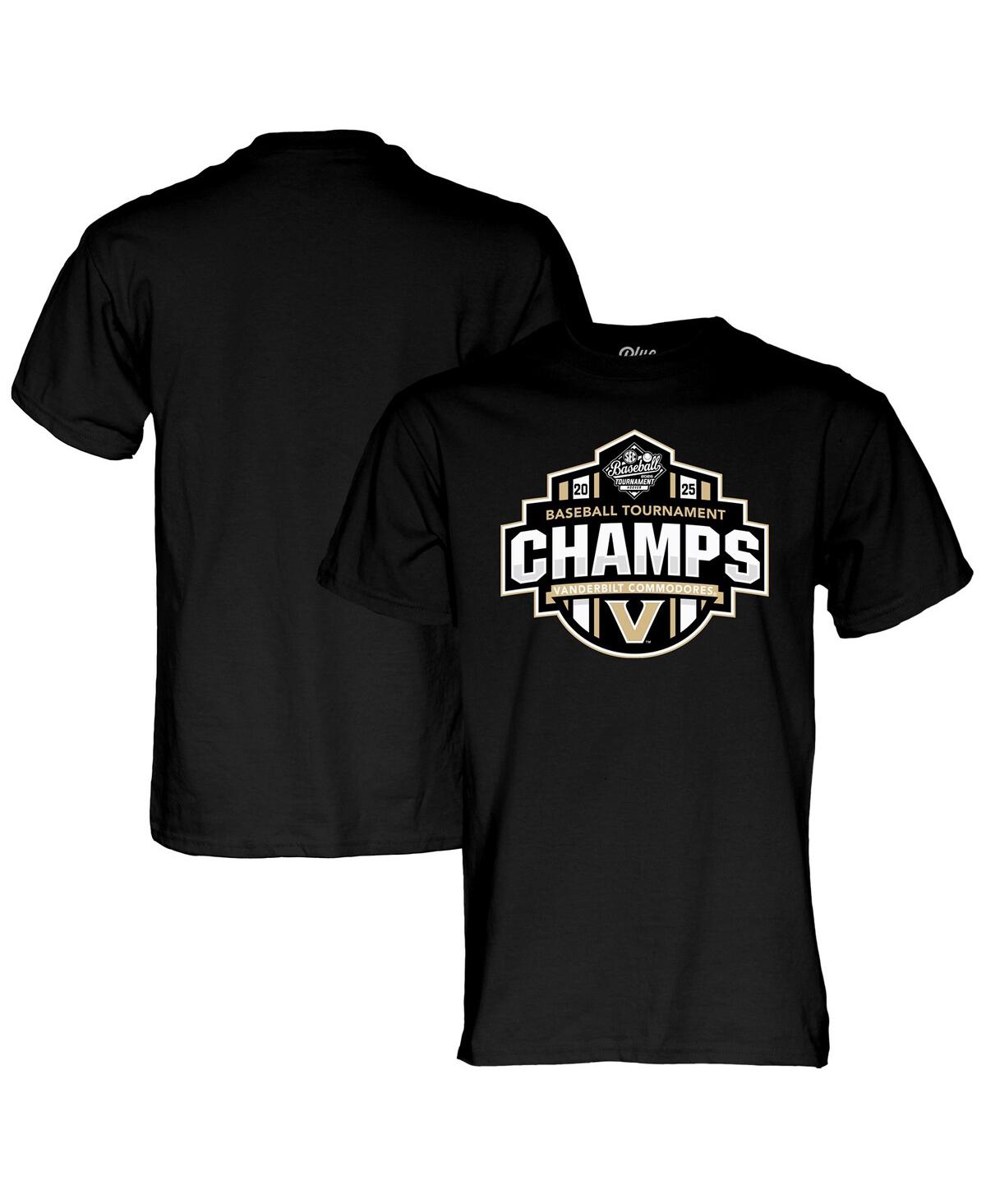 Men's and Women's Black Vanderbilt Commodores 2025 Sec Baseball Conference Tournament Champions T-Shirt - Black