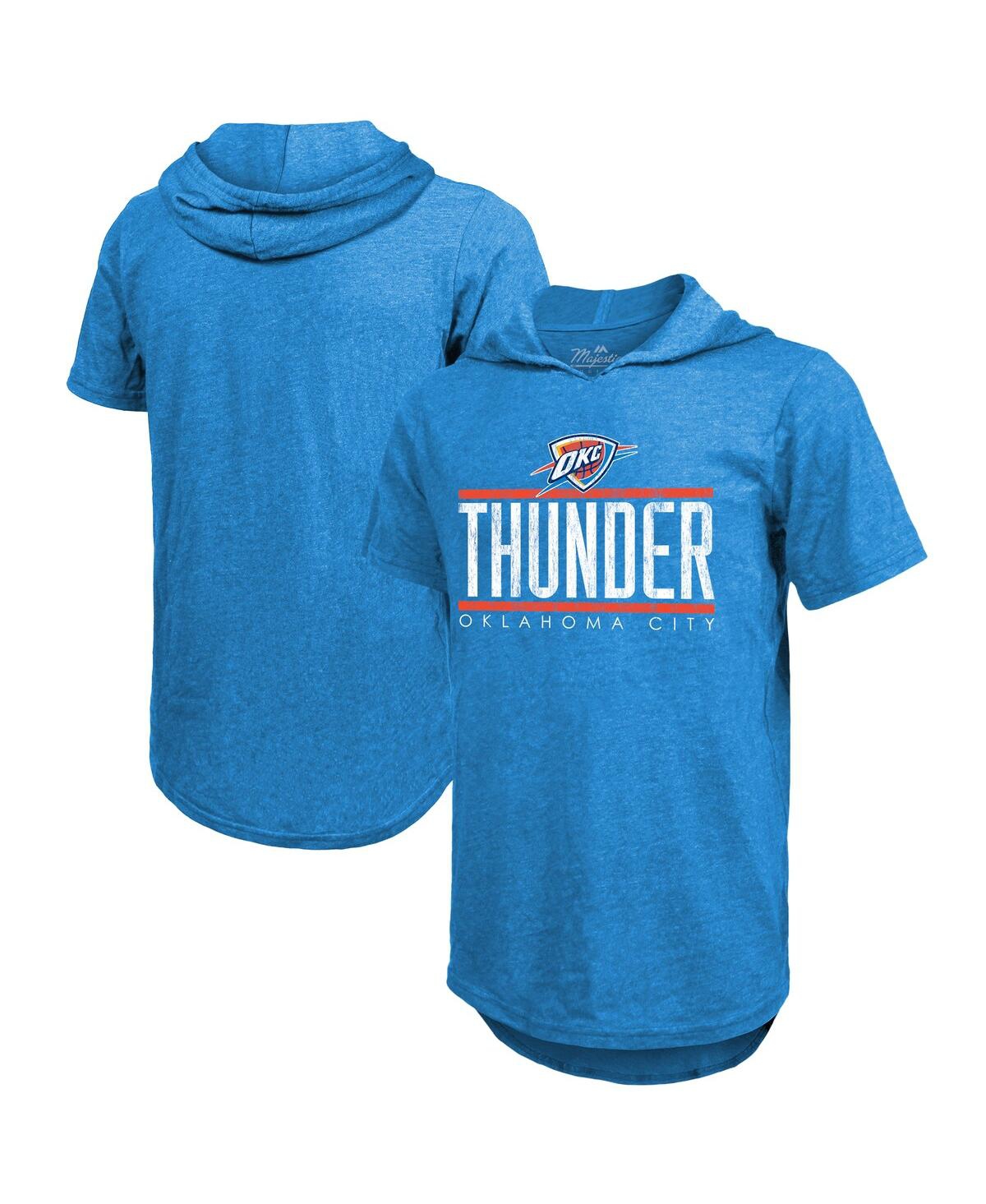 Men's Blue Oklahoma City Thunder Tri-Blend Hoodie T-Shirt - Blue
