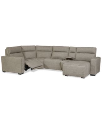 Miren 5-Pc. Fabric Sectional with 2 Power Headrest Recliners with Console, Exclusively at Macy's