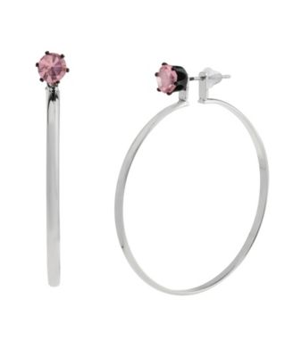 Faux Stone Punk Romance Stone Stud Hoop Earrings