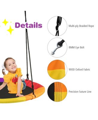 40'' 770 lbs Flying Saucer Tree Swing Kids Gift w/ 2 Tree Hanging Straps