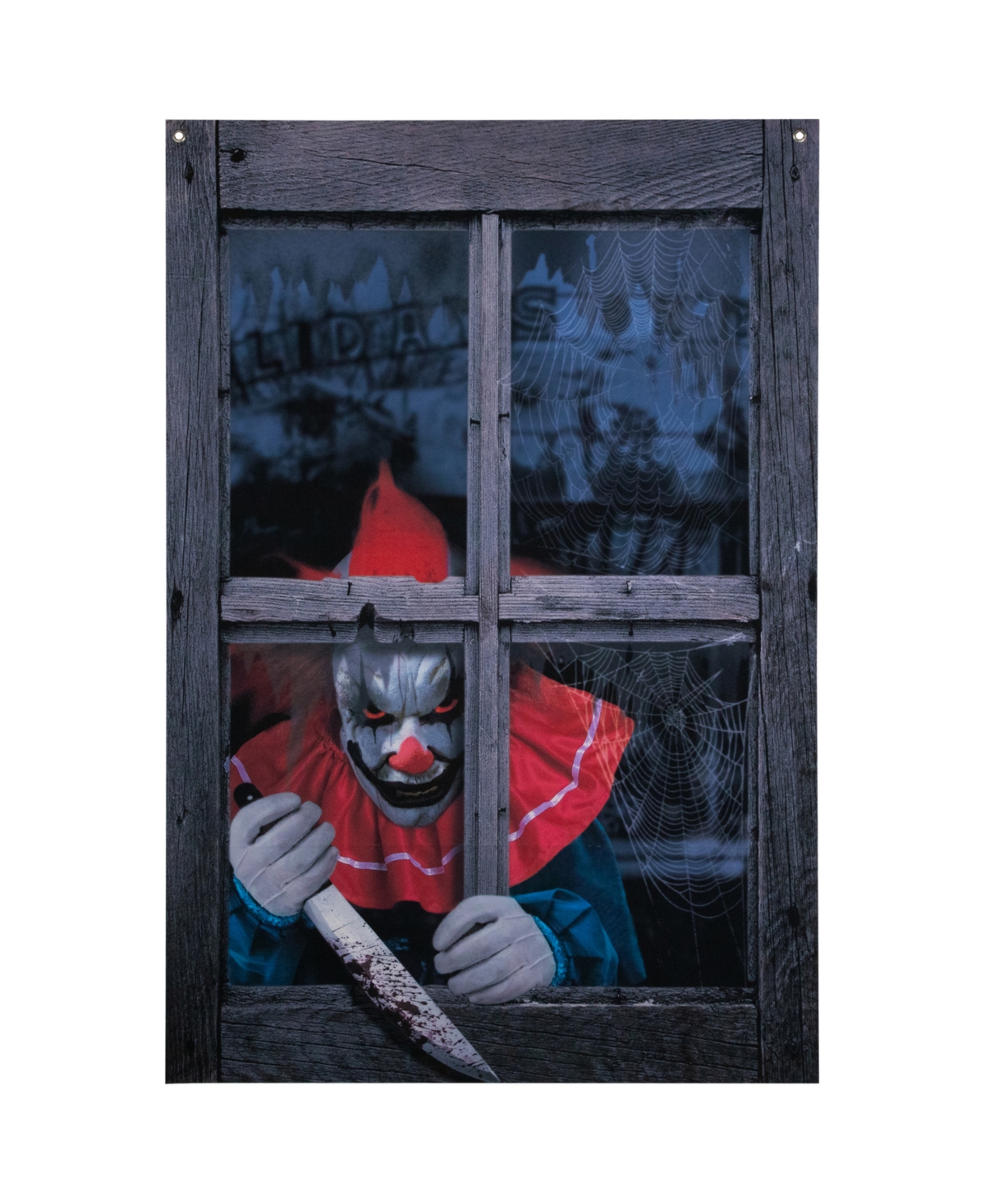 47" Creepy Clown Scary Window Halloween Decoration - Multi