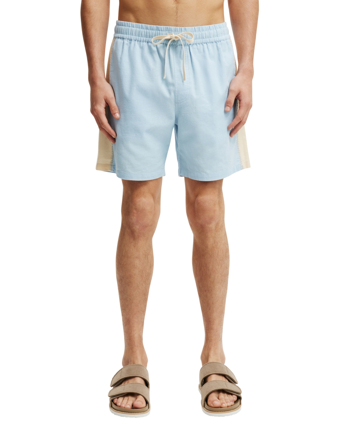 Men's Easy Shorts - Soft blue panel