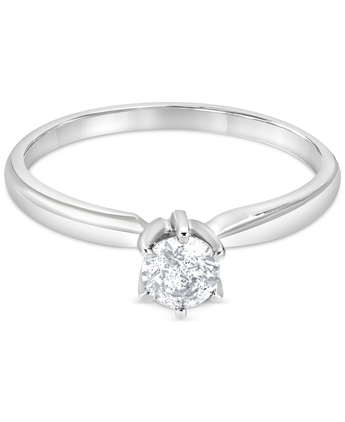Macy's Diamond Solitaire Engagement Ring (1/3 Ct. T.w.) In 14k White Gold In Gold
