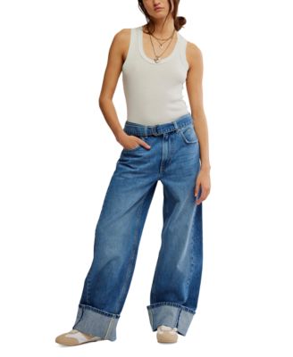 Free People - Women's East Bay High-Rise Cuffed Cotton Jeans