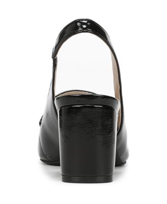 Women's Angel Pointed Toe Block Heel Slingback Pumps