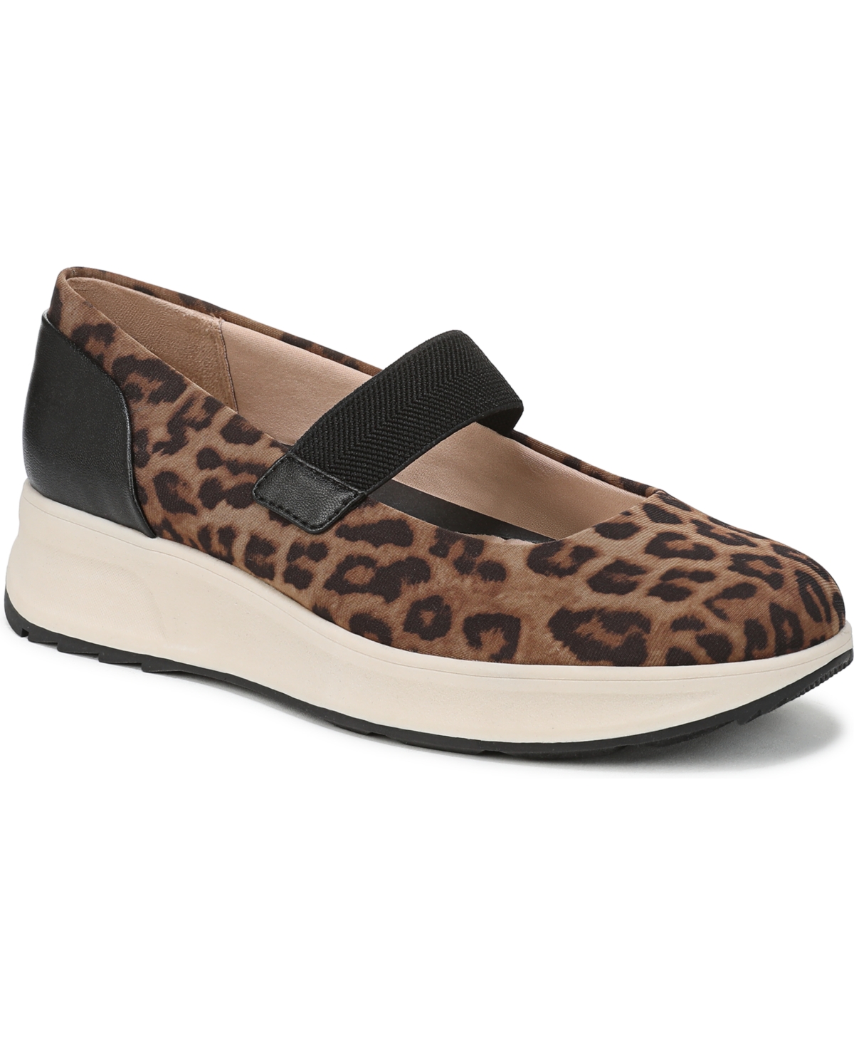 Women's Reflection Round Toe Mary Jane Sneakers - Brown Leopard Fabric