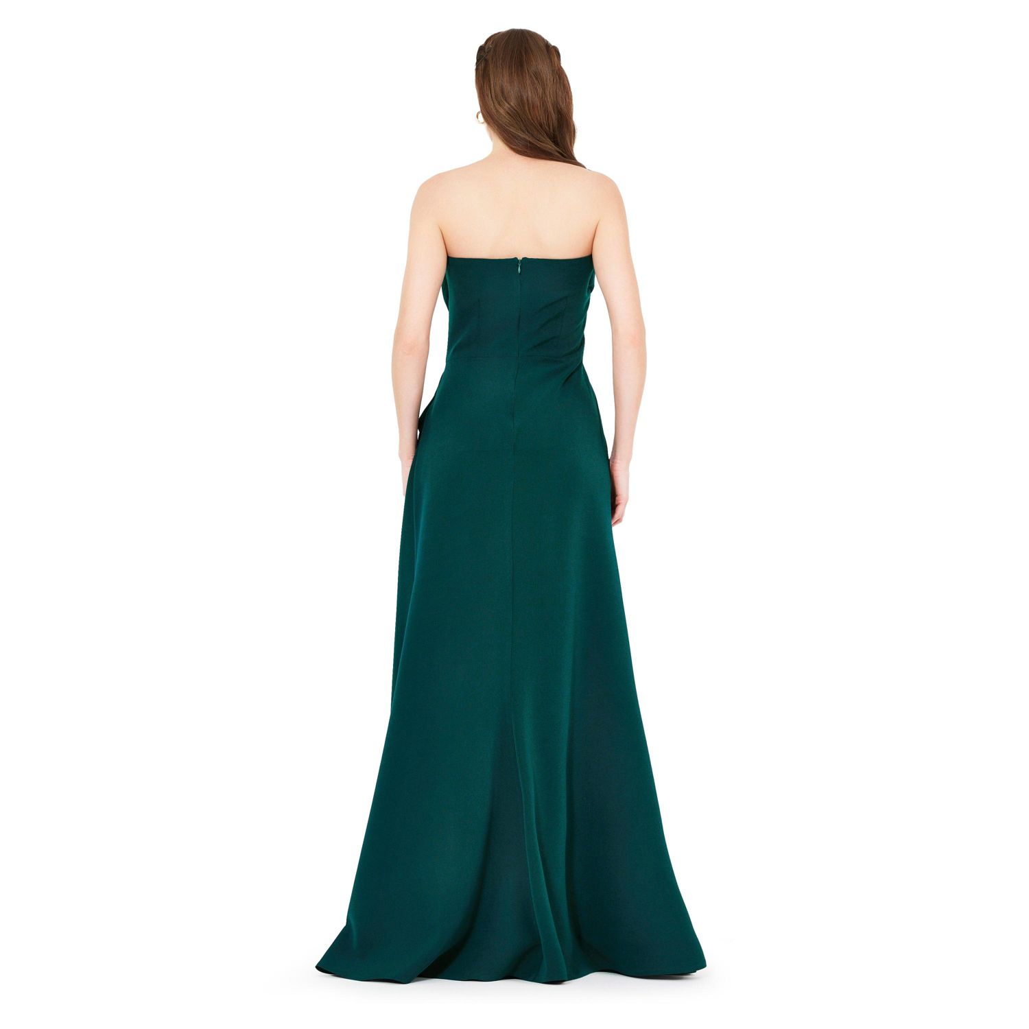 Women's Hand Embellished Strapless Pleated Gown