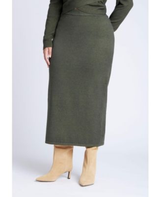 Women's Plus Size Sweater Column Skirt