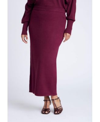 Women's Plus Size Sweater Column Skirt