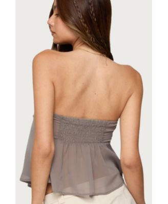 Women's Lenie Strapless Chiffon Babydoll Top