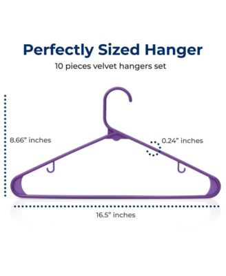 10 Pcs. Plastic Hangers - Non-Slip, Sturdy, and Heavy Duty Coat Set with 360° Swivel Hook for Clothes