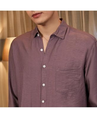 Men's Grape Purple Breezy Wrinked Relaxed Shirt