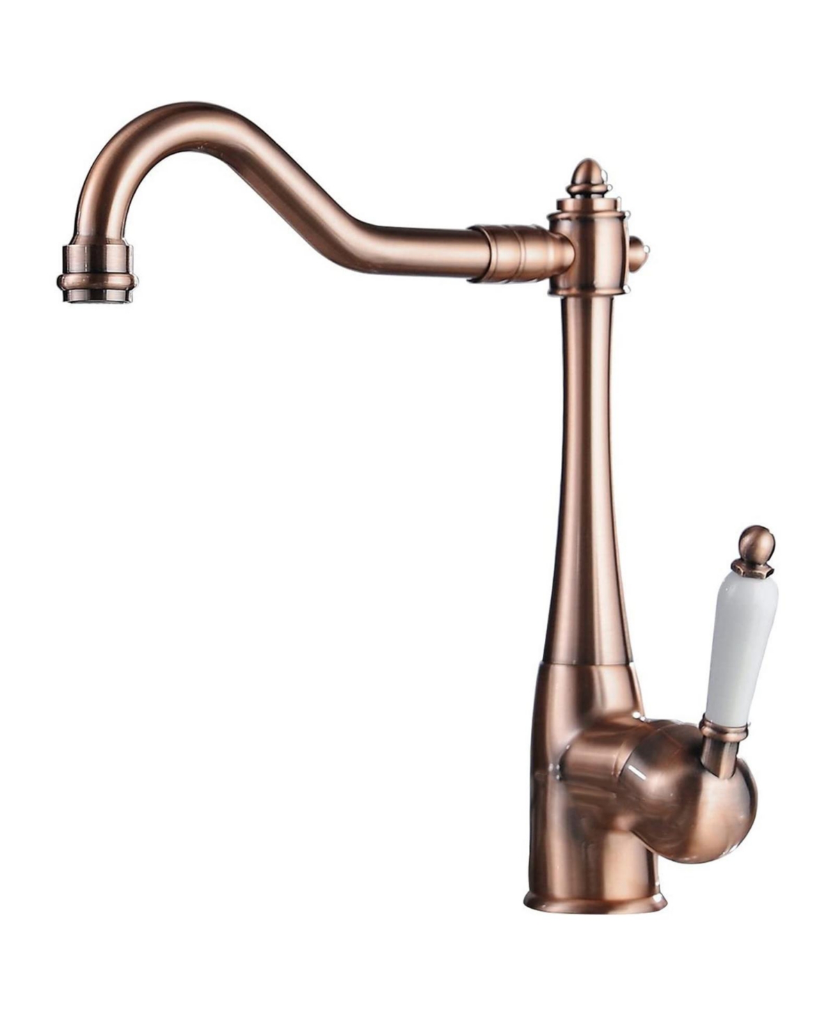 Traditional Single-Handle Standard Kitchen Sink Faucet in Antique Copper - Matte black