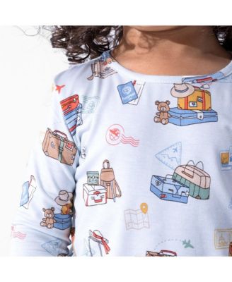 Kids Unisex Kids' Vintage Suitcases Set of 2 Piece Pajamas