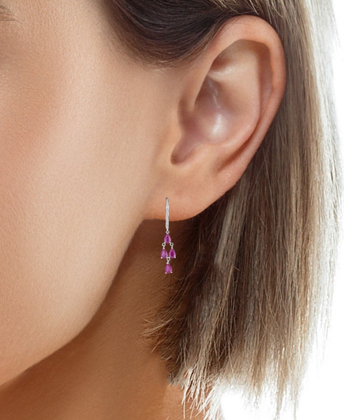 Macy's Tanzanite (3 Ct. T.w.) & White Sapphire (1/10 Ct. T.w.) In Sterling Silver, Also In Emerald, Ruby Or In Red