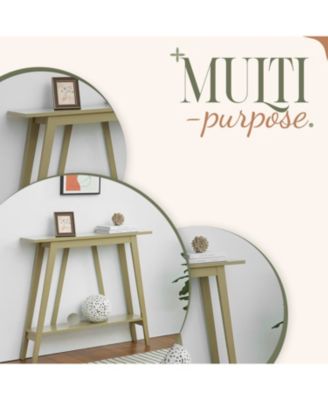 Conway Console Table Functional Narrow Wood Accent Entryway Table with Storage Shelf