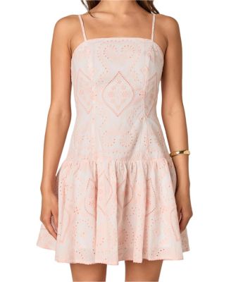 Women's Eyelet Drop Waist Mini Dress