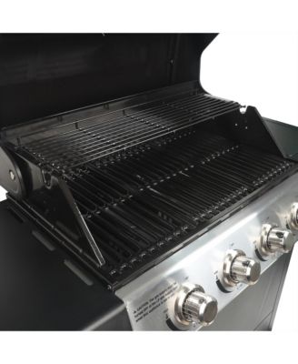 4-Burner Gas Grill with Side Burner, Cover, Shelves, & Bottle Opener