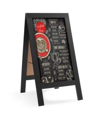 40" x 20" A Frame Chalkboard Sign, Double-Sided Magnetic Wooden Menu Board for Cafes, Sandwich Shops, Sidewalks, and Weddings