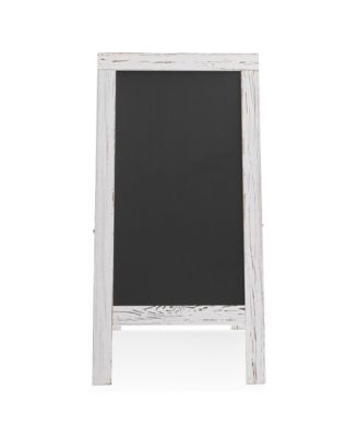 40" x 20" A Frame Chalkboard Sign, Rustic Brown Double-Sided Magnetic Wooden Menu Board for Cafes, Sandwich Shops, Sidewalks, and Weddings