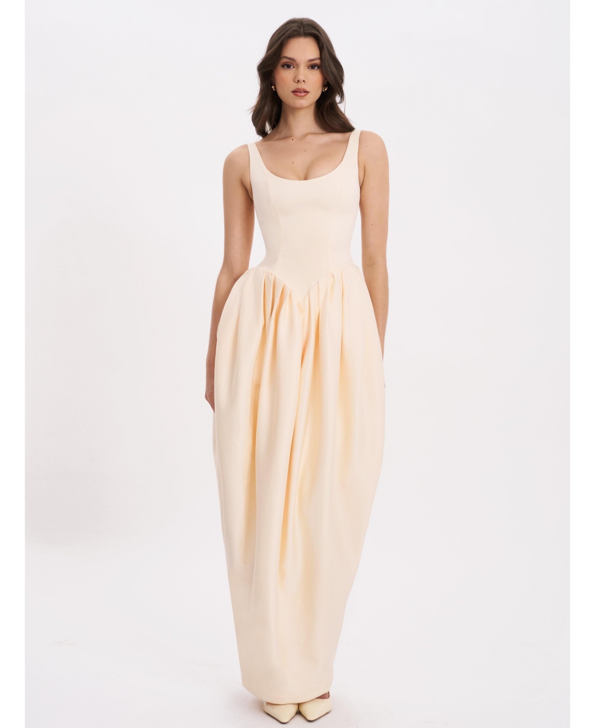 Women's Udana Butter Yellow Drop Waist Tulip Gown - Butter yellow