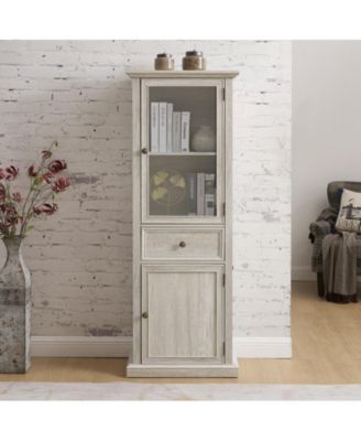 CASAINC Wood Freestanding Kitchen Cabinet with Glass Door and Shelves Tall Storage Cabinet