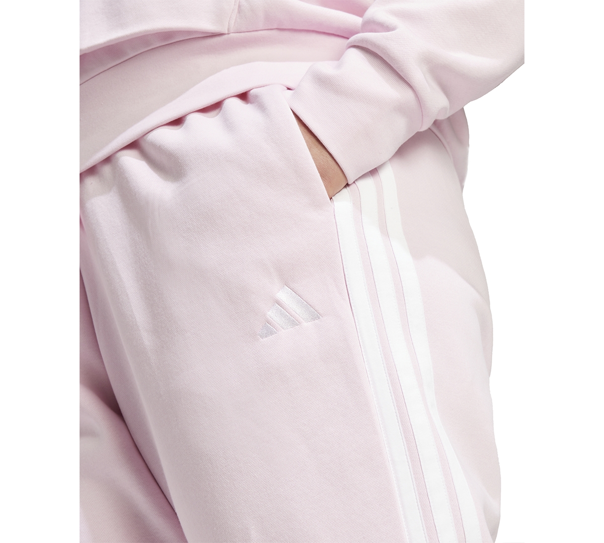 Adidas Originals Plus Size Essentials 3-stripes Fleece Slim Pants In Pink