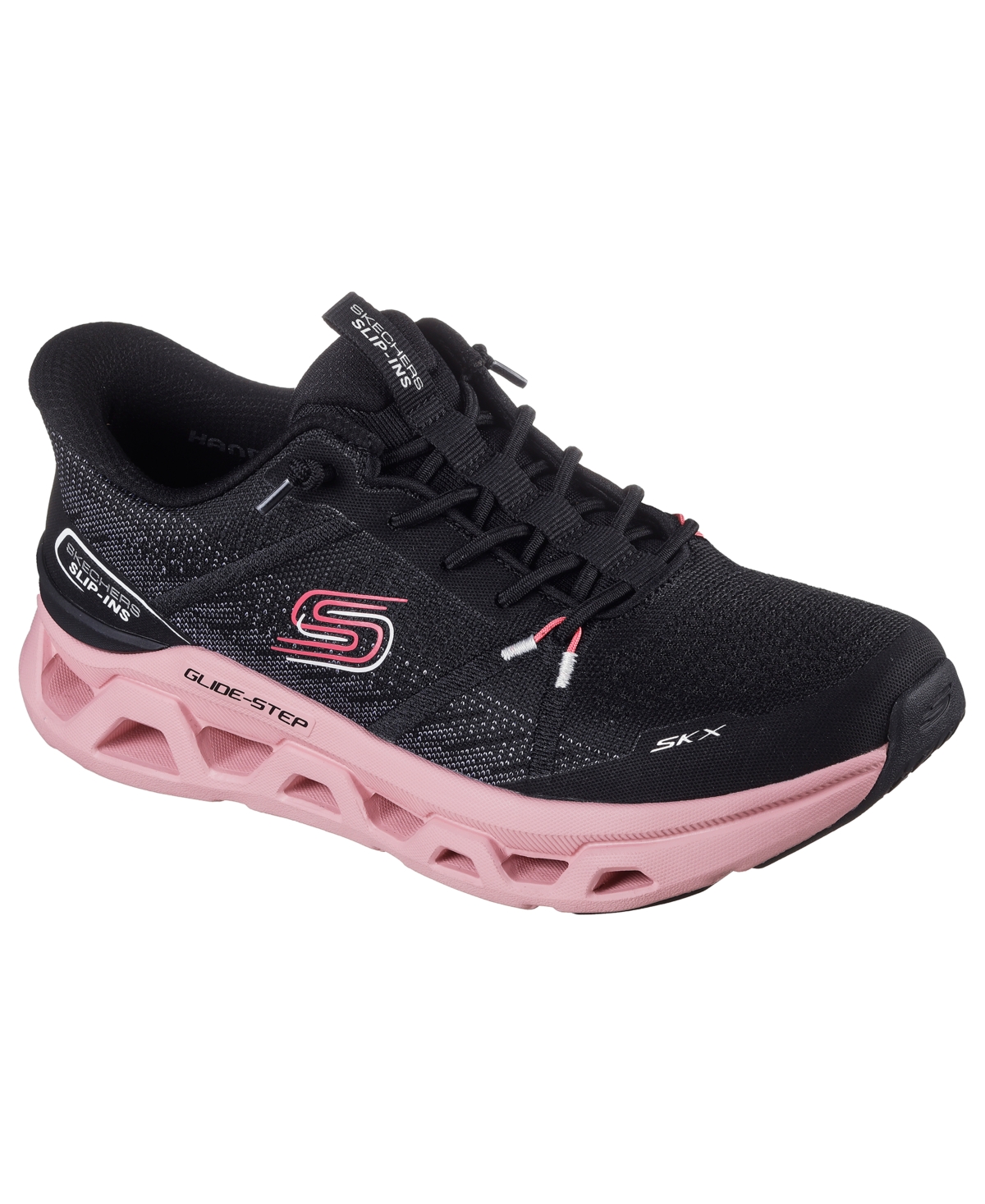 Women's Slip-Ins: Glide-Step Altus Fast Lane Athletic Walking Sneakers - White, Black, Pink