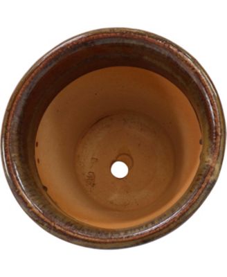 Studio Outdoor/Indoor High-Fired Glazed UV- and Frost-Resistant Ceramic Planters with Drainage Holes