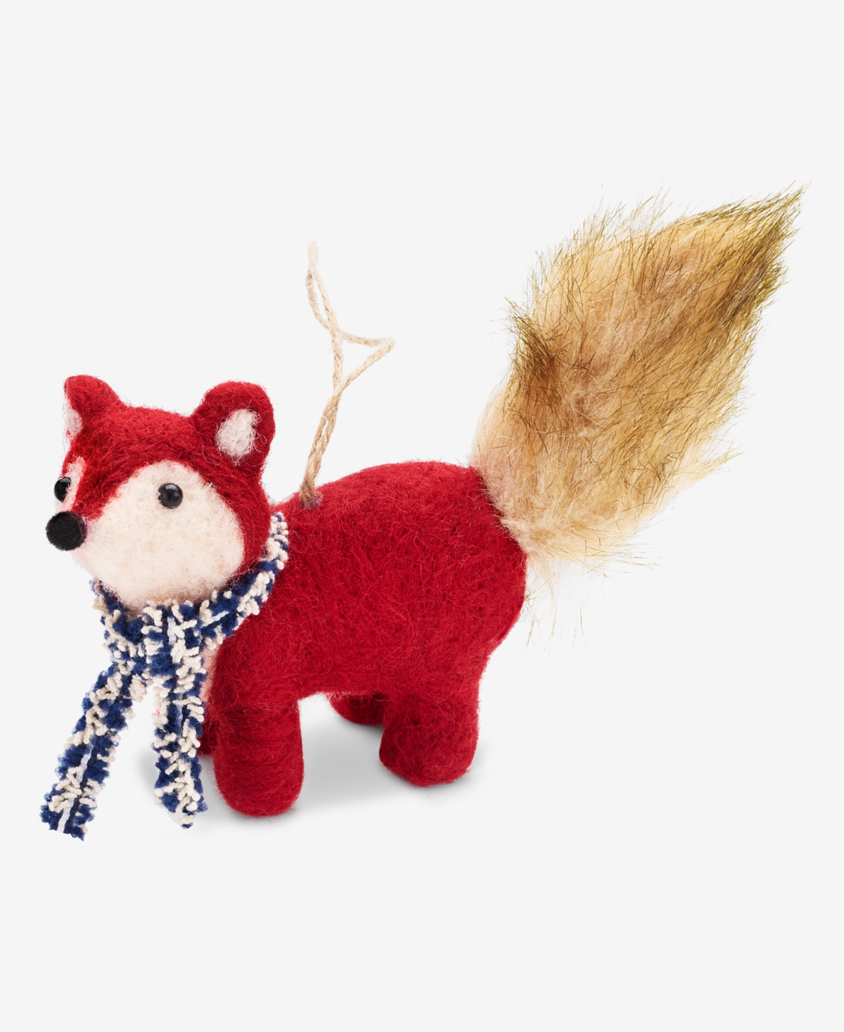 Holiday Lane Tiny Tidings Felted Fox Ornament, Macy's Exclusive In Red
