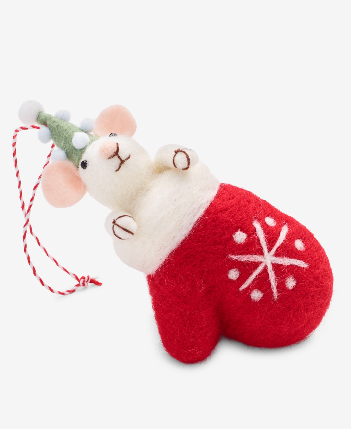 Holiday Lane Tiny Tidings Felted Mitten Mouse Ornament, Macy's Exclusive In Transparent