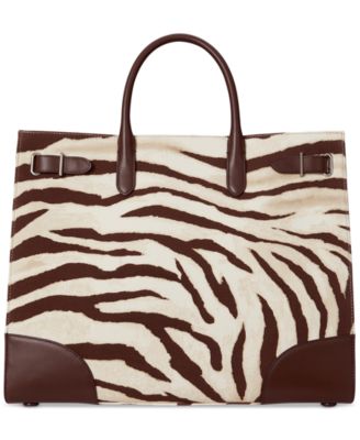 Lauren Ralph Lauren - Zebra-Print Canvas Extra Large Devyn Tote Bag
