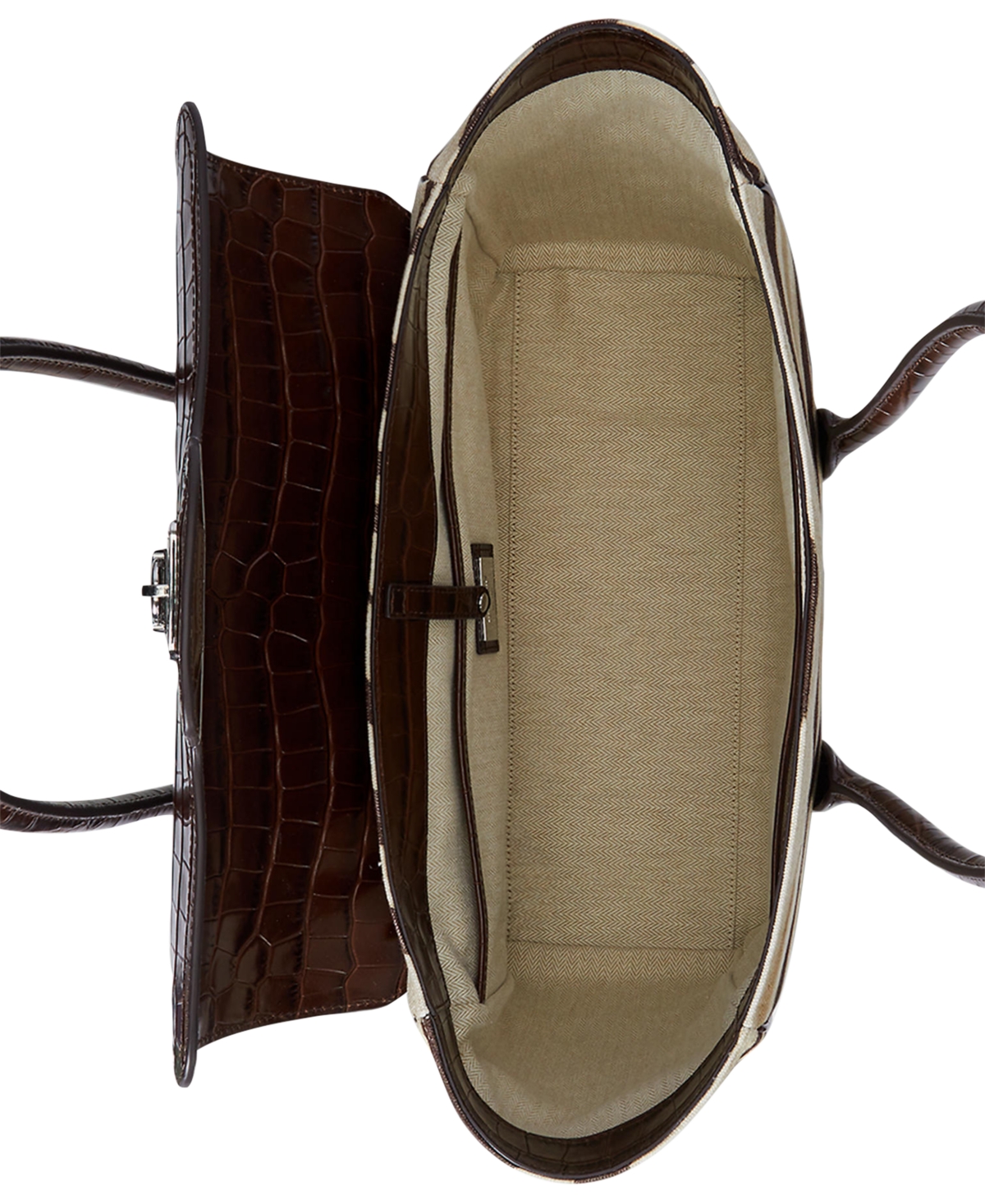 Ralph Lauren Zebra-print Canvas Extra Large Tanner Satchel In Brown