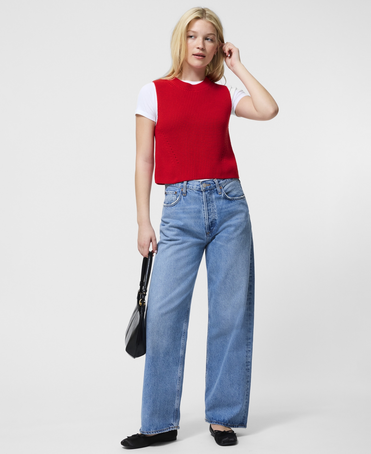 Women's Mozart Crewneck Sweater Vest - Light Oatmeal