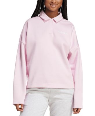 Women's Essentials Linear Fleece Polo Sweatshirt