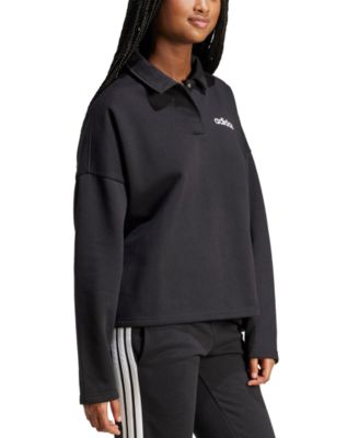Women's Essentials Linear Fleece Polo Sweatshirt