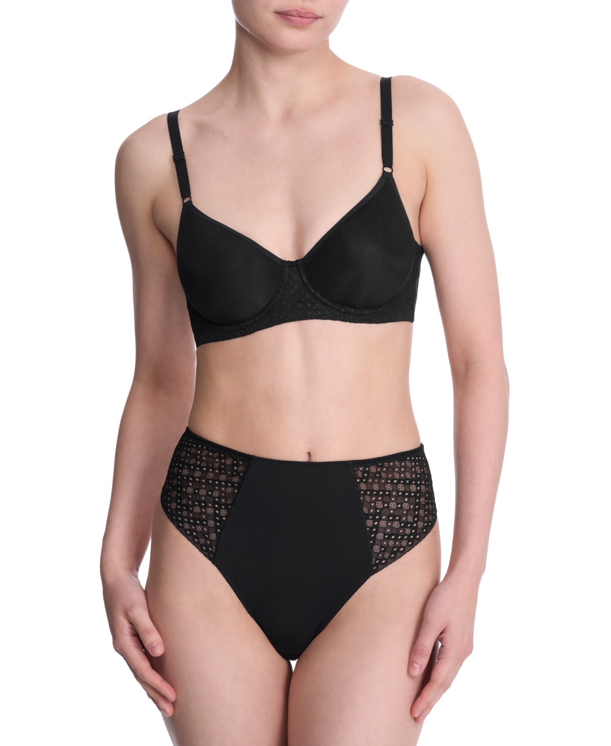 Natori Women's Harmony Back Spacer Underwire T-shirt Bra 721347 In Black