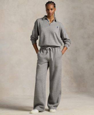 Polo Ralph Lauren - Women's Drawstring Fleece Wide-Leg Sweatpant