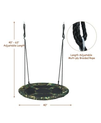 40'' Flying Saucer Tree Swing Outdoor Play Set w/ Adjustable Ropes