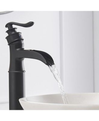 Waterfall Single Hole Single Handle Bathroom Vessel Sink Faucet with Pop-up Drain Assembly