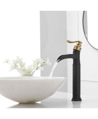 Waterfall Single Hole Single Handle Bathroom Vessel Sink Faucet with Pop-up Drain Assembly