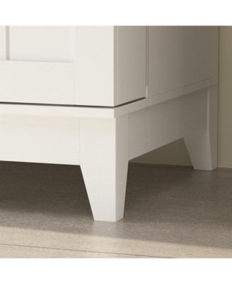 White 2-door 68.9-inch high multifunctional cabinet, storage cabinet, Pantry (including wine drawer/wine glass holder)