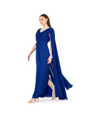 Women's Cowl Neck Flare Sleeved A-line Gown