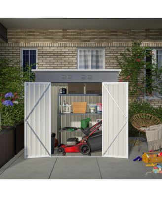 6'x4' Galvanized Steel Outdoor Storage Shed with Lockable Door