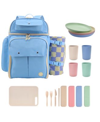 Picnic Backpack with Insulated Compartments & Picnic Mat